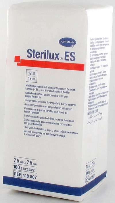 STERILUX ES CP N/ST 12PL  7,5X 7,5CM   100 4188078